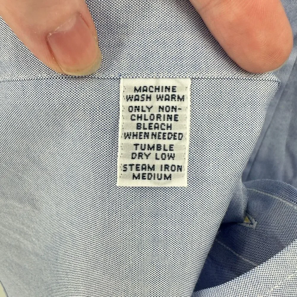 Vtg Polo Ralph Lauren Andrew Dress Shirt Mens 17 Blue Button Up Formal Business‎